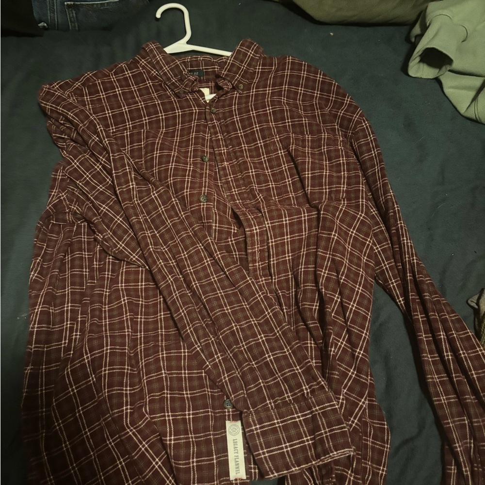 St. John's Bay Plaid Jacket - Burgundy and White